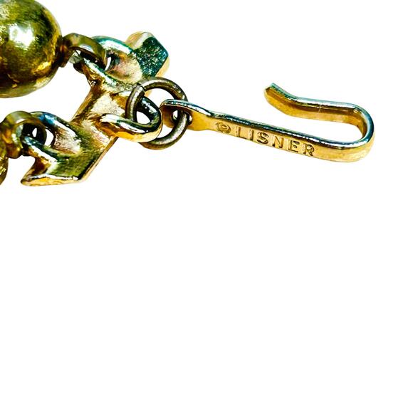 Vintage Lisner Gold Tone Aurora Borealis Double Layer Beaded Choker Necklace - Picture 5 of 7